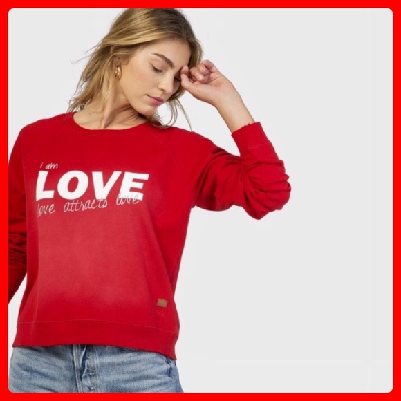 Peace Love World Tops - ❤️ i am LOVE ❤️ Sweatshirt - Sambra Red